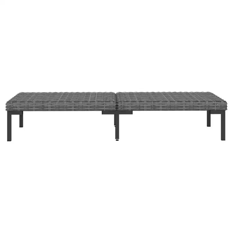 vidaXL Garten-Lounge-Set, modulares Sofa-Set für den Außenbereich mit Tisch, Polyrattan, Dunkelgrau