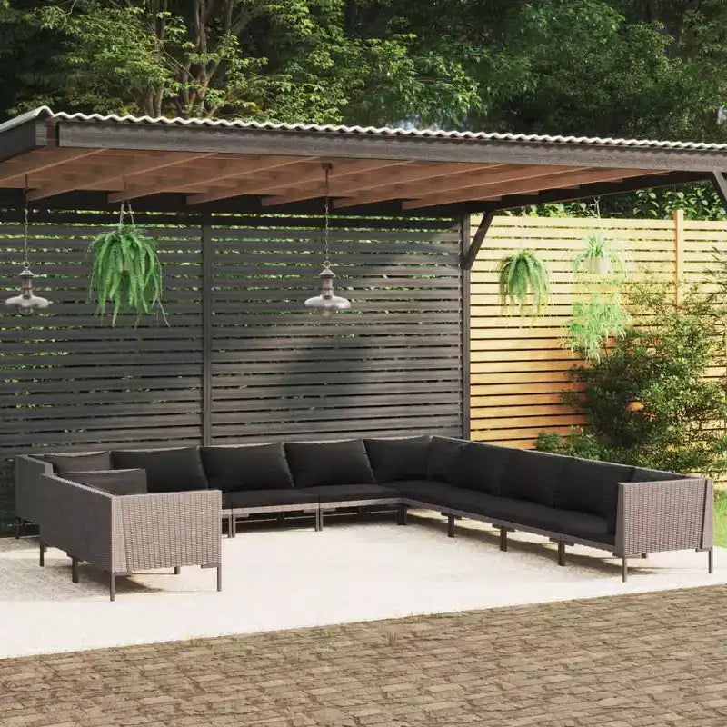 vidaXL Garten Lounge Set Dunkelgrau
