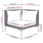vidaXL Garten Lounge-Set Outdoor Ecksofa Polyrattan Dunkelgrau