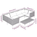vidaXL Garten Lounge-Set Outdoor Ecksofa Polyrattan Dunkelgrau