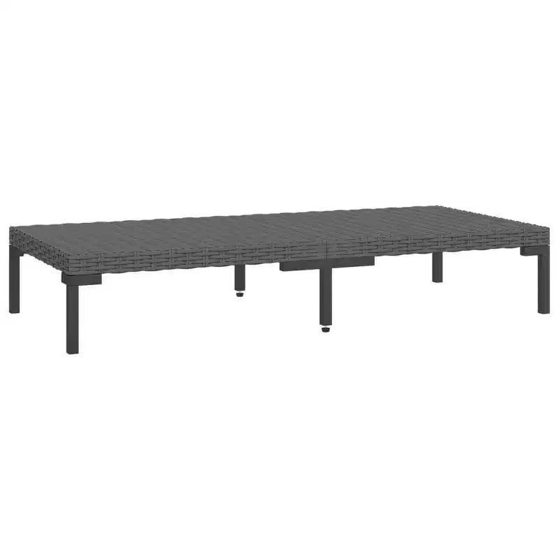 vidaXL Garten Lounge-Set Outdoor Ecksofa Polyrattan Dunkelgrau