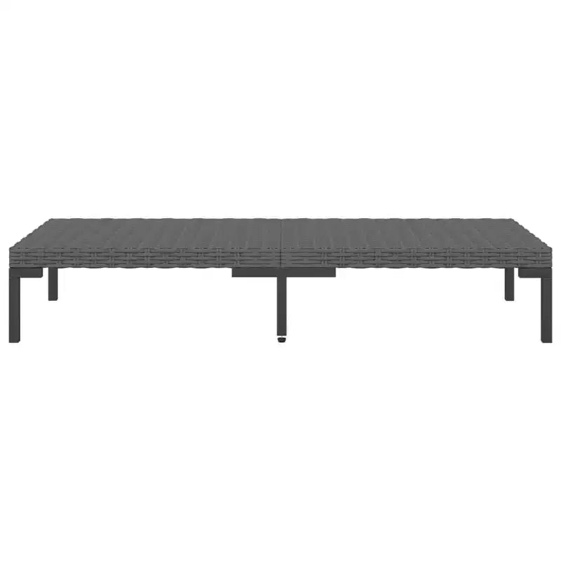 vidaXL Garten Lounge-Set Outdoor Ecksofa Polyrattan Dunkelgrau