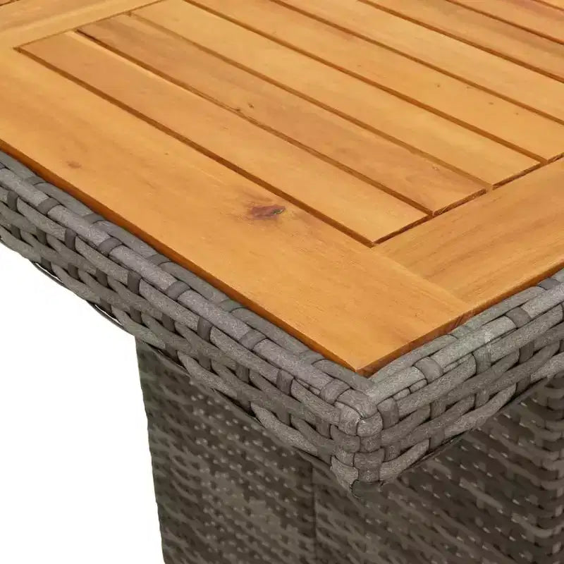 vidaXL 7-teiliges Terrassen-Essgruppe mit Kissen Grau Polyrattan