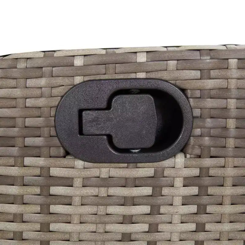 vidaXL 9-teiliges Terrassen-Essgruppe – gepolsterte Sitzgelegenheiten/Polyrattan & Akazienholz-Tisch/verstellbare Liegestühle/Grau/Gartenmöbel für den Außenbereich