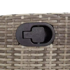 vidaXL 9-teiliges Terrassen-Essgruppe – gepolsterte Sitzgelegenheiten/Polyrattan & Akazienholz-Tisch/verstellbare Liegestühle/Grau/Gartenmöbel für den Außenbereich