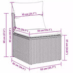 vidaXL Garten-Sofa-Set Beige PE-Rattan, Stahl, gehärtetes Glas, Polyester