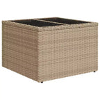 vidaXL Garten-Sofa-Set Beige PE-Rattan, Stahl, gehärtetes Glas, Polyester