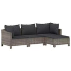 vidaXL 8-teilige Garten-Loungesitzgruppe mit Kissen Grau Polyrattan
