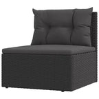 vidaXL Garten-Lounge-Set Schwarz Polyrattan, pulverbeschichteter Stahl, Polyester