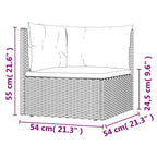 vidaXL Garten-Lounge-Set Schwarz Polyrattan, pulverbeschichteter Stahl, Polyester