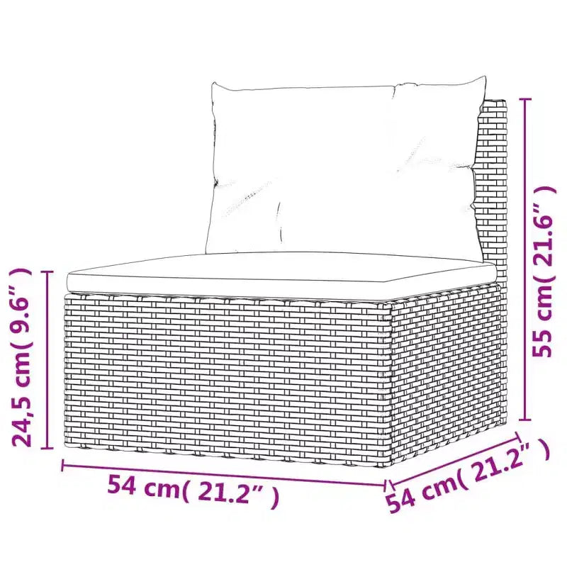 vidaXL Garten-Lounge-Set Schwarz Polyrattan, pulverbeschichteter Stahl, Polyester
