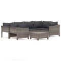 vidaXL Patio Furniture Set Outdoor Armchair with Cushions Gray Poly Rattan
