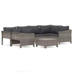vidaXL Patio Furniture Set Outdoor Armchair with Cushions Gray Poly Rattan