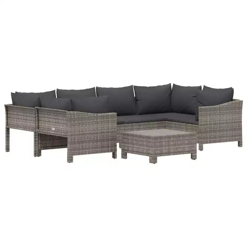 vidaXL Gartenmöbel-Set Outdoor-Sessel mit Kissen Grau Polyrattan