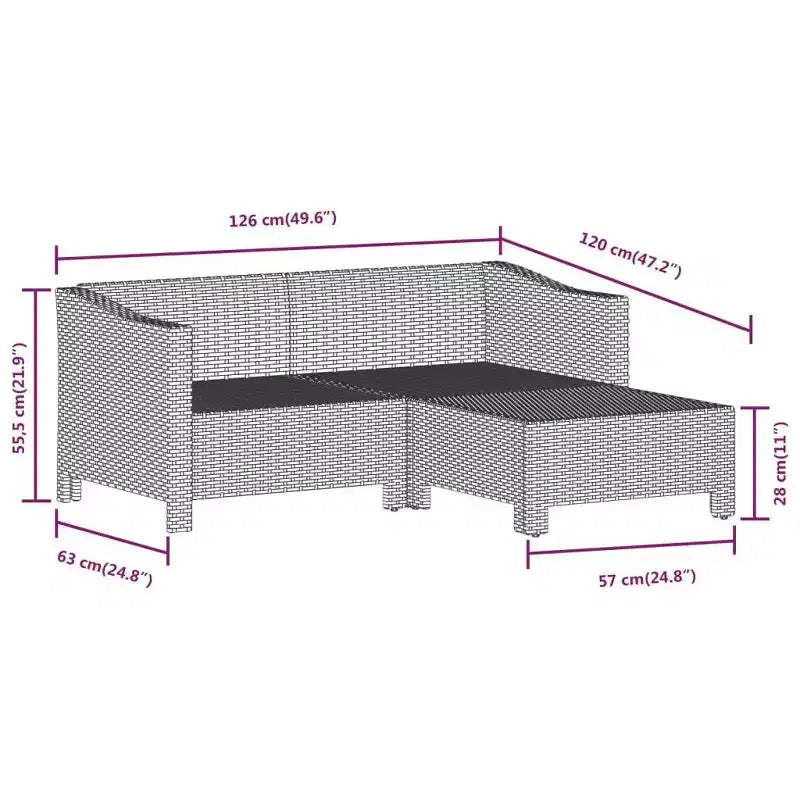 vidaXL Gartenmöbel-Set Outdoor-Sessel mit Kissen Grau Polyrattan