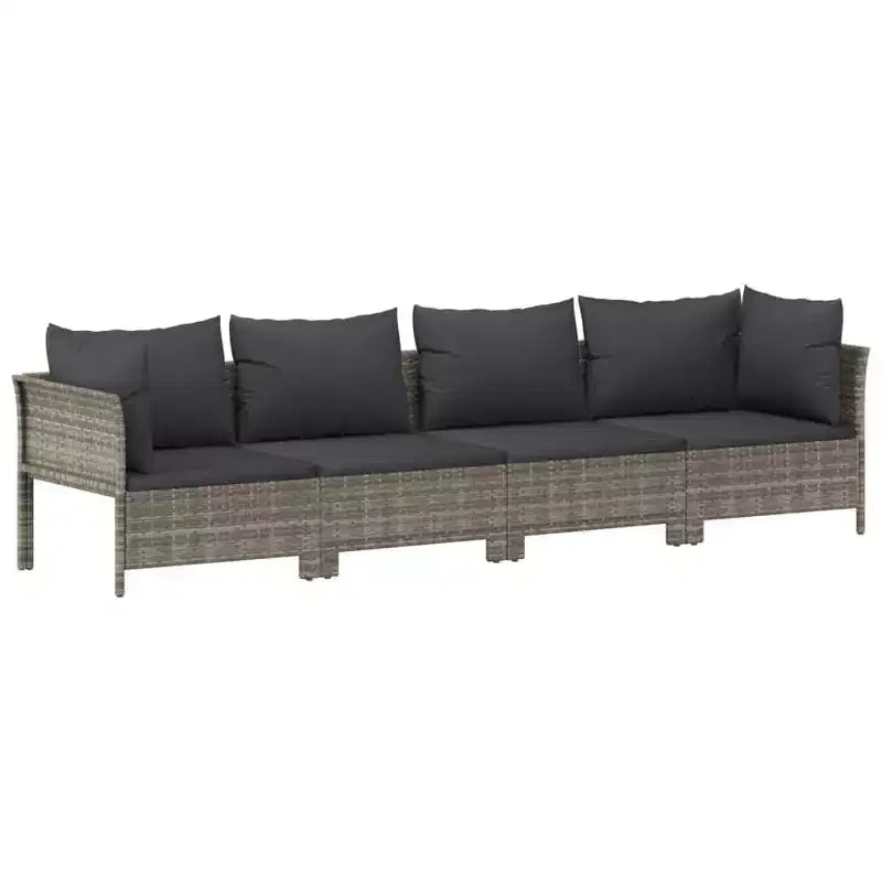 vidaXL Gartenmöbel-Set Outdoor-Sessel mit Kissen Grau Polyrattan
