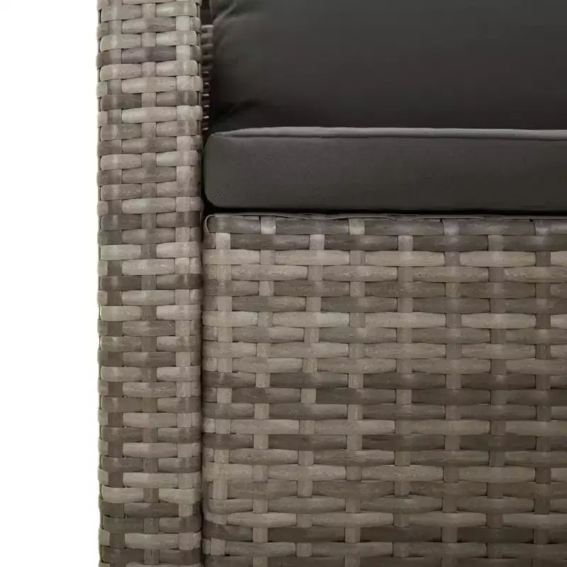 vidaXL Gartenmöbel-Set Outdoor-Sessel mit Kissen Grau Polyrattan