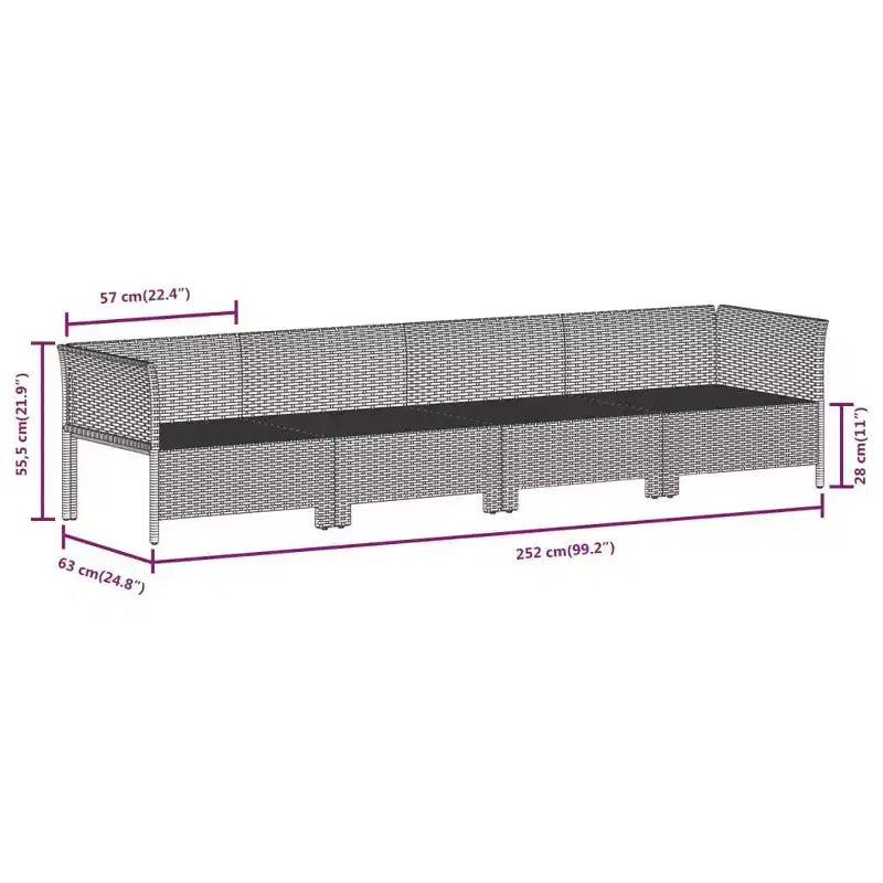 vidaXL Gartenmöbel-Set Outdoor-Sessel mit Kissen Grau Polyrattan