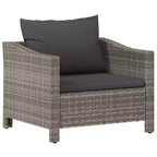 vidaXL 5-teiliges Terrassen-Lounge-Set mit Kissen, Grau, Polyrattan