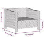 vidaXL 5-teiliges Terrassen-Lounge-Set mit Kissen, Grau, Polyrattan