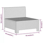 vidaXL Loungemöbel-Set Sessel-Sofa-Set mit Kissen Grau Polyrattan
