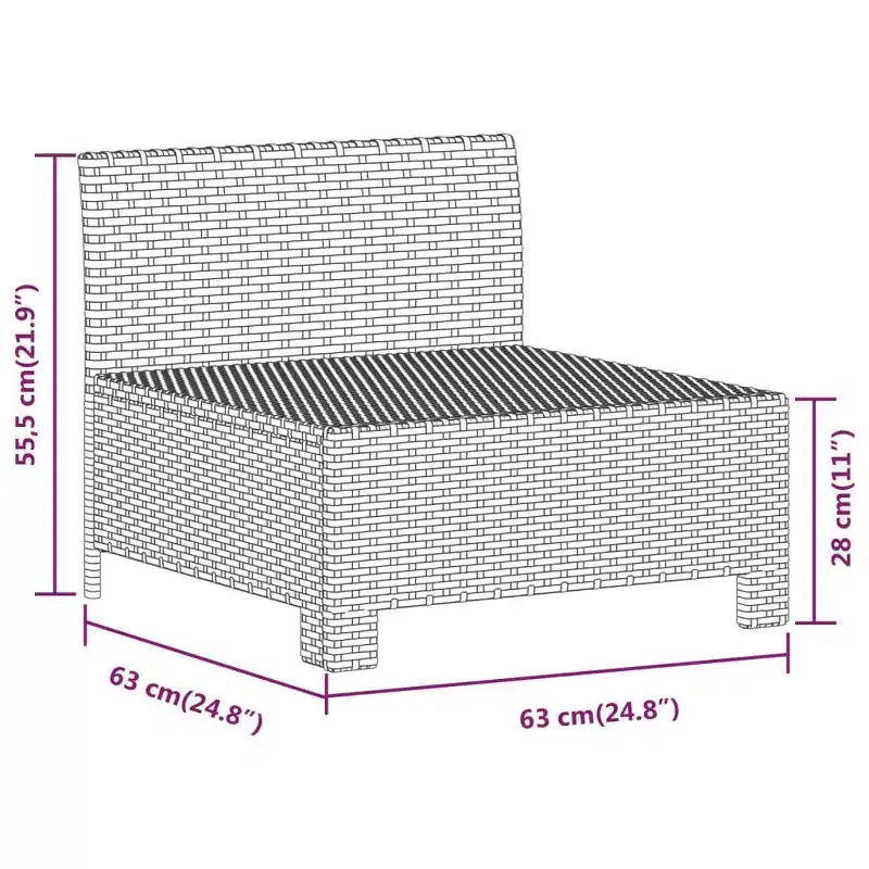 vidaXL Loungemöbel-Set Sessel-Sofa-Set mit Kissen Grau Polyrattan