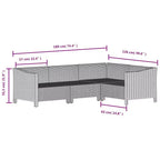 vidaXL Loungemöbel-Set Sessel-Sofa-Set mit Kissen Grau Polyrattan