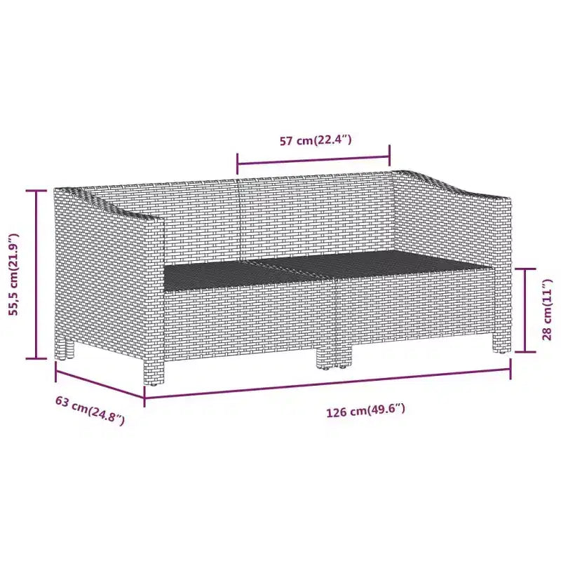 vidaXL Loungemöbel-Set Sessel-Sofa-Set mit Kissen Grau Polyrattan