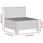 vidaXL Loungemöbel-Set Sessel-Sofa-Set mit Kissen Grau Polyrattan