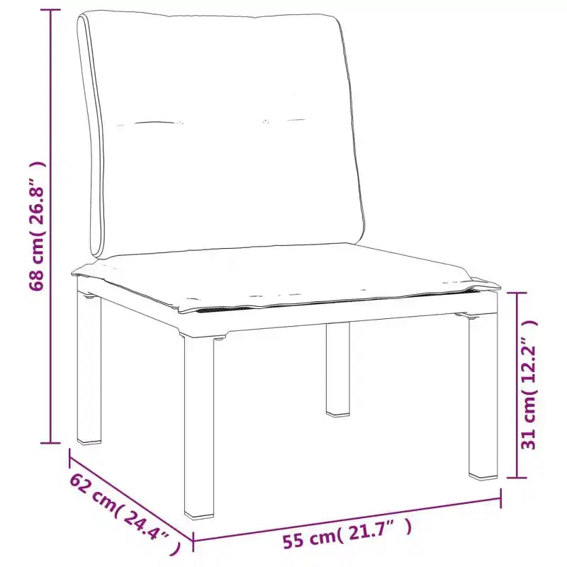 vidaXL Gartenmöbel-Set Outdoor Loveseat Sofa Schwarz und Grau Polyrattan
