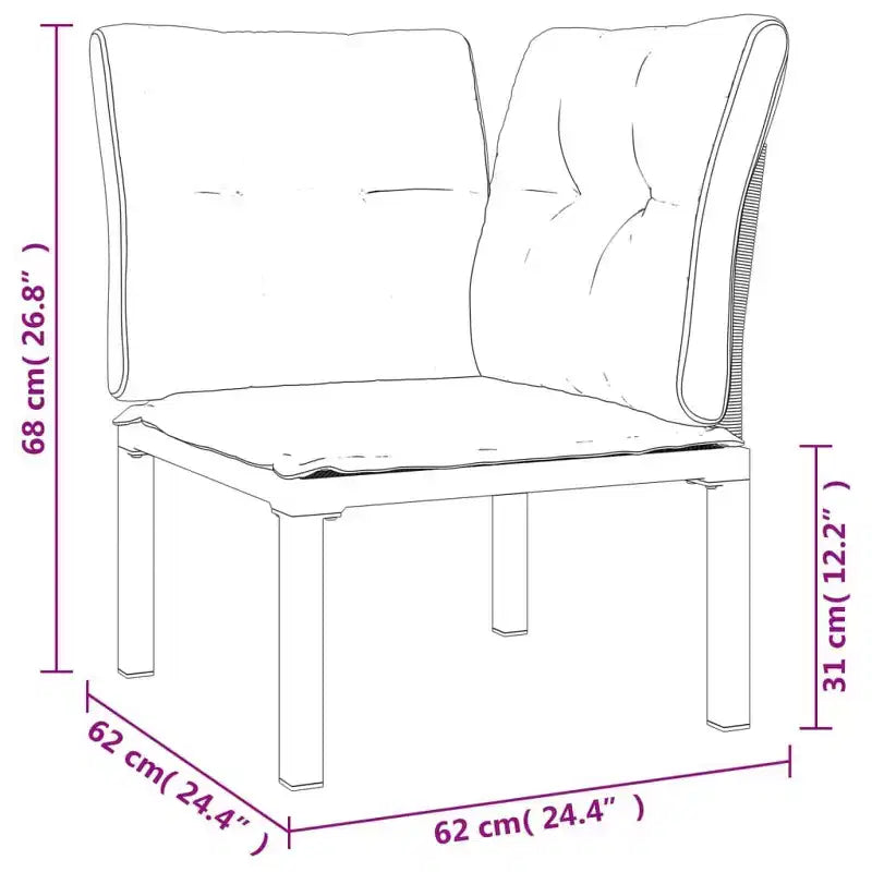 vidaXL Gartenmöbel-Set Outdoor Loveseat Sofa Schwarz und Grau Polyrattan