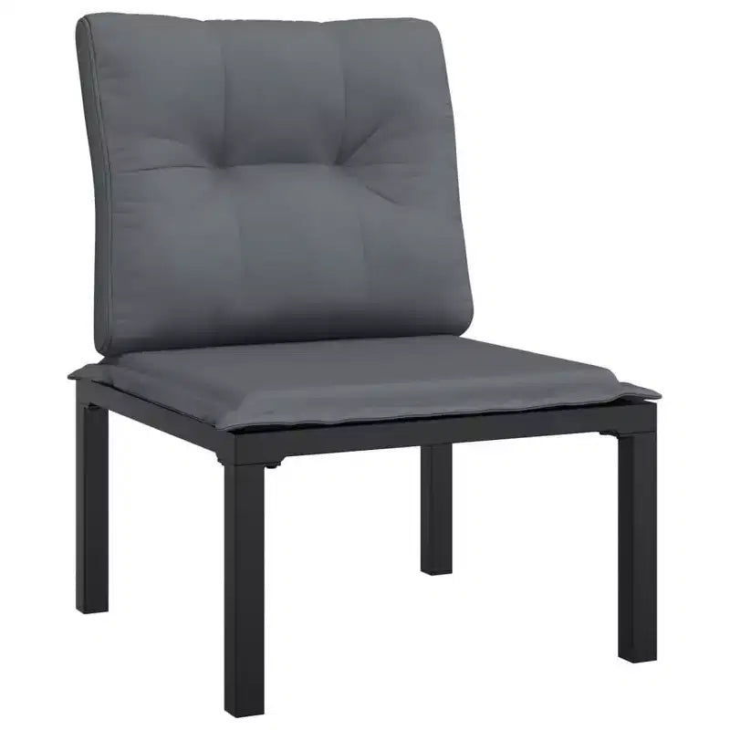 vidaXL Gartenmöbel-Set Outdoor Loveseat Sofa Schwarz und Grau Polyrattan