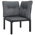 vidaXL Gartenmöbel-Set Outdoor-Ecksofa Schwarz und Grau Polyrattan