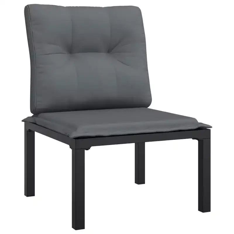 vidaXL Gartenmöbel-Set Outdoor-Ecksofa Schwarz und Grau Polyrattan