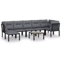 vidaXL 8 Piece Patio Lounge Set Black and Gray Poly Rattan