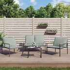 vidaXL 4-teiliges Garten-Lounge-Set mit Kissen Anthrazit Stahl