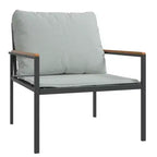 vidaXL 4-teiliges Garten-Lounge-Set mit Kissen Anthrazit Stahl