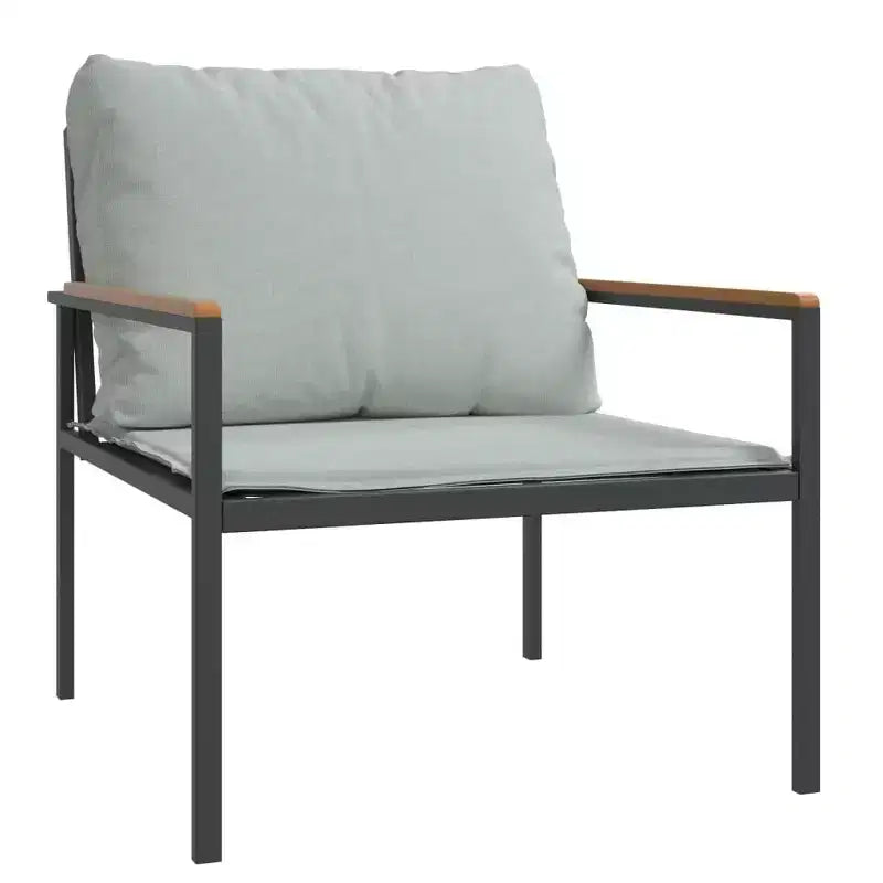 vidaXL 4-teiliges Garten-Lounge-Set mit Kissen Anthrazit Stahl