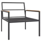 vidaXL 4-teiliges Garten-Lounge-Set mit Kissen Anthrazit Stahl
