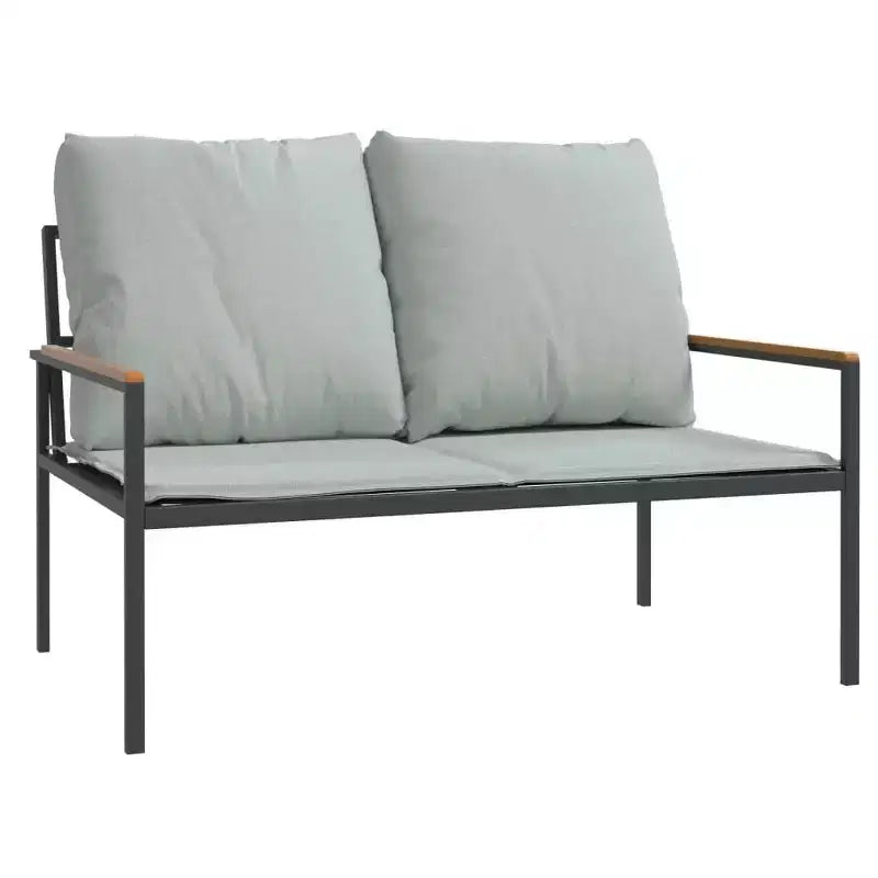 vidaXL 4-teiliges Garten-Lounge-Set mit Kissen Anthrazit Stahl