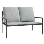 vidaXL 4-teiliges Garten-Lounge-Set mit Kissen Anthrazit Stahl