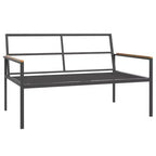 vidaXL 4-teiliges Garten-Lounge-Set mit Kissen Anthrazit Stahl