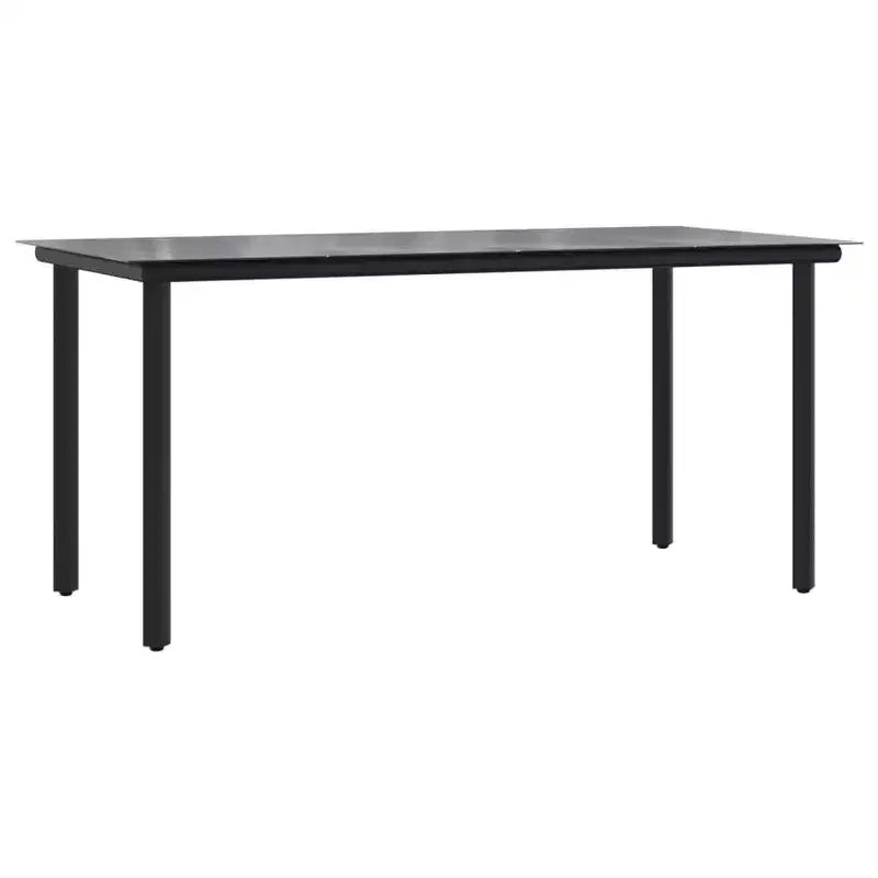vidaXL Garten-Essgruppe Schwarz Polyrattan und Stahl Standard Stapelbar - 63 Tischlänge 4 Teile