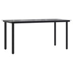 vidaXL Garten-Essgruppe Schwarz Polyrattan und Stahl Standard Stapelbar - 63 Tischlänge 4 Teile