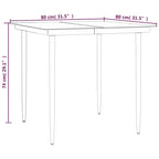 vidaXL Garten Essgruppe Schwarz Polyrattan, Stahl, Gehärtetes Glas - 80 cm Tischlänge 4 Teile