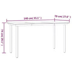 vidaXL Garten Essgruppe Schwarz Polyrattan und Stahl Standard Stapelbar – 55.1 Tischlänge 6-teilig