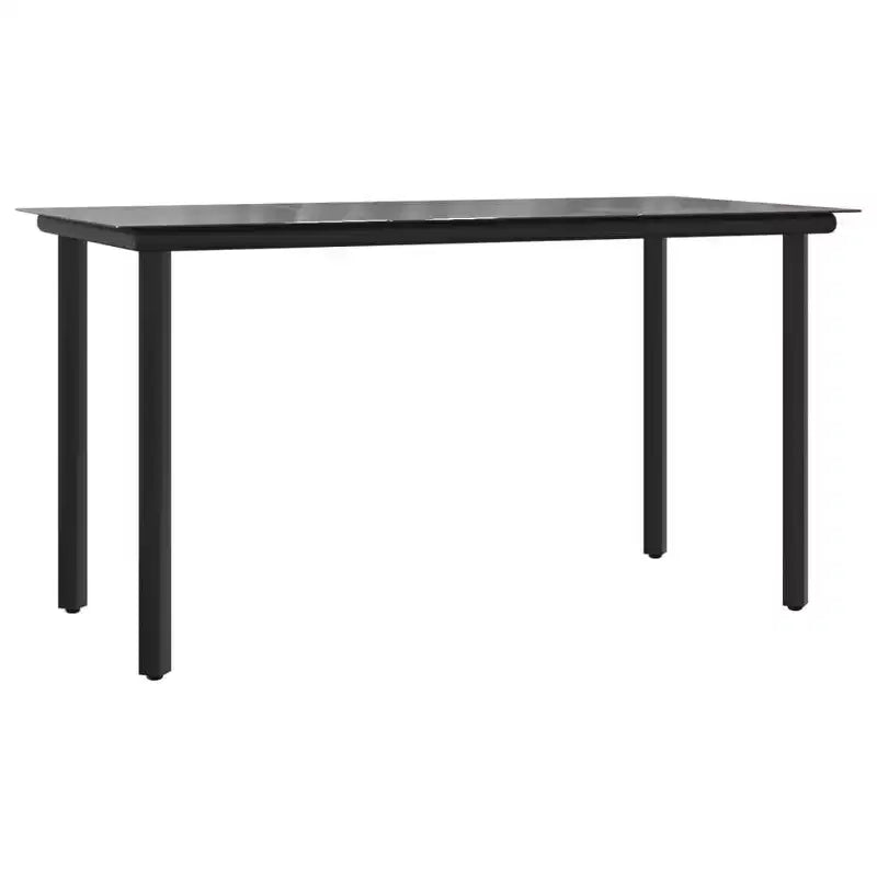 vidaXL Garten Essgruppe Schwarz Polyrattan und Stahl Standard Stapelbar – 55.1 Tischlänge 6-teilig