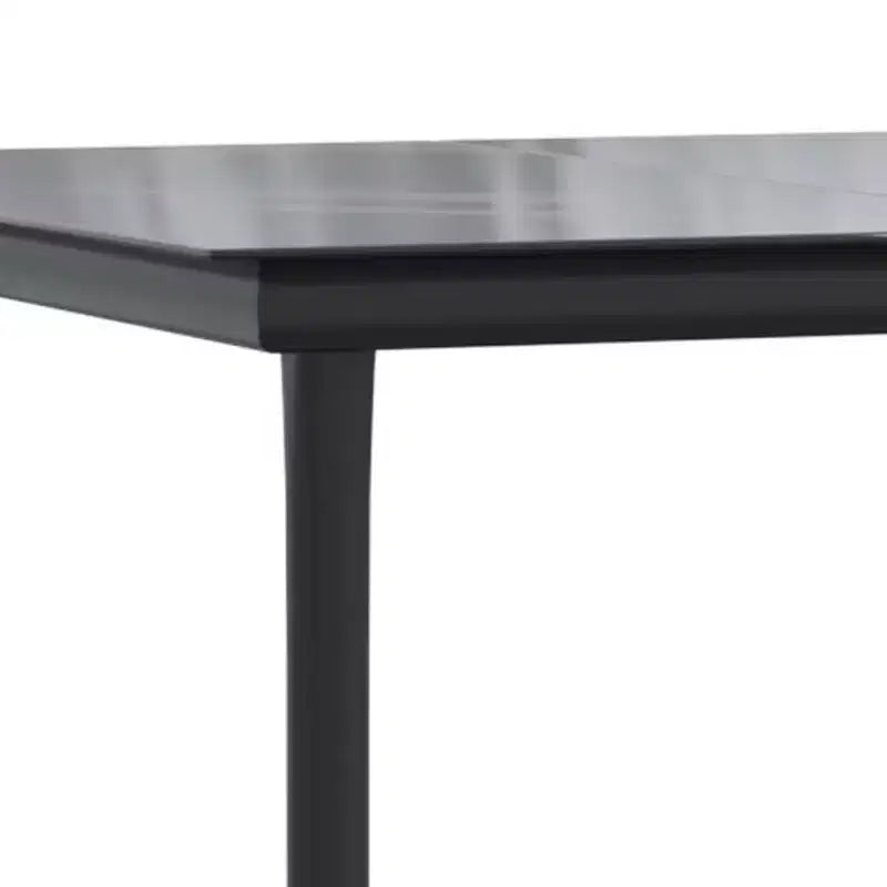 vidaXL Garten-Essgruppe Tisch und Stühle Grau und Schwarz Polyrattan und Stahl – 160 cm Tischlänge 4 Stühle