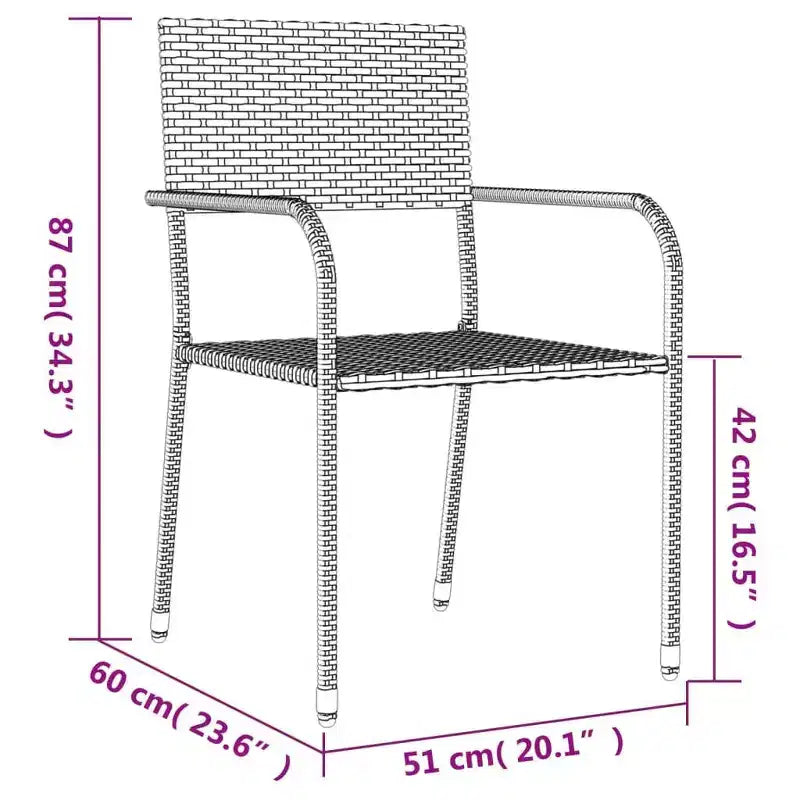vidaXL Garten-Essgruppe Tisch und Stühle Grau und Schwarz Polyrattan und Stahl – 160 cm Tischlänge 4 Stühle