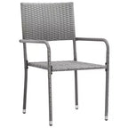 vidaXL Garten-Essgruppe Tisch und Stühle Grau und Schwarz Polyrattan und Stahl – 160 cm Tischlänge 4 Stühle